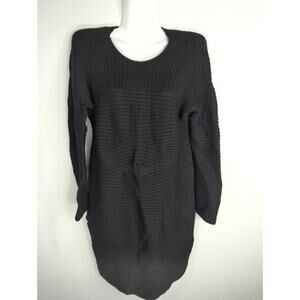 Alexander Wang Black Ribbed Sweater Dress  Women's LARGE
